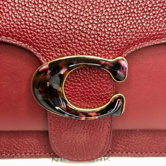 S⭕️LD‼️NWT Coach Tabby Shoulder Bag in Deep Red - Picture 7 of 12